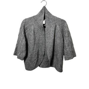 Chicos Bolero Cable Knit Open Cardigan Acrylic Wool Mohair Size Small